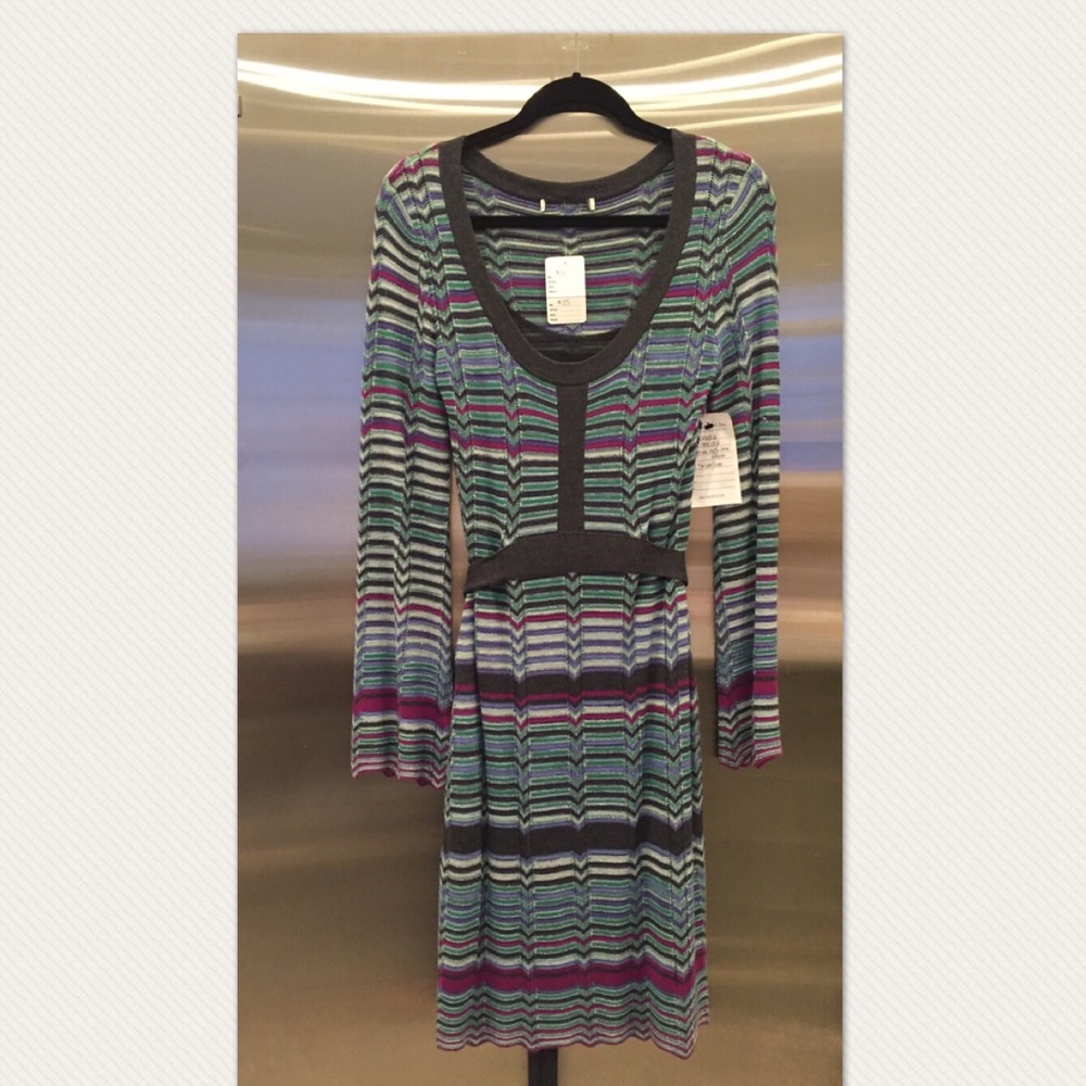 Womens Multicolored Dress with metallic threading